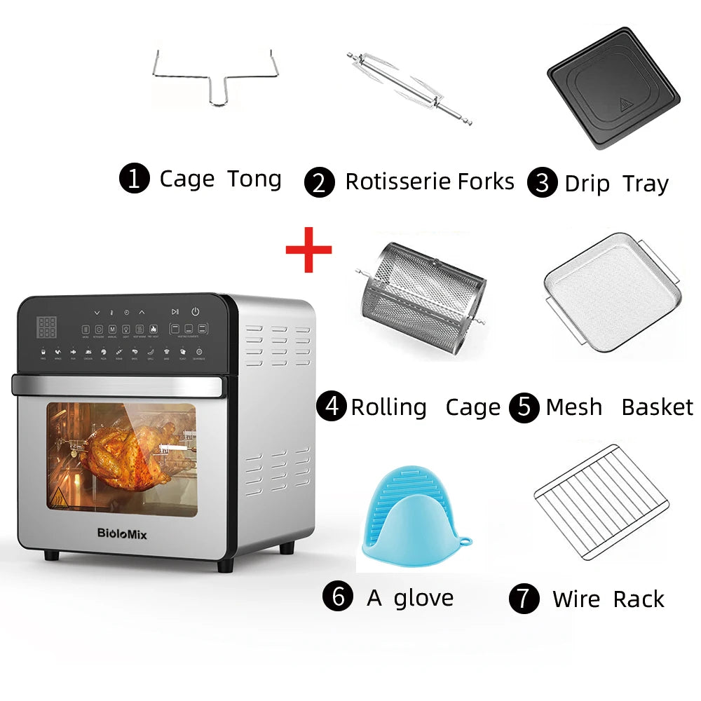Stainless Steel 11-in-1 Air Fryer Oven 15L 1700W by HitMyNeed