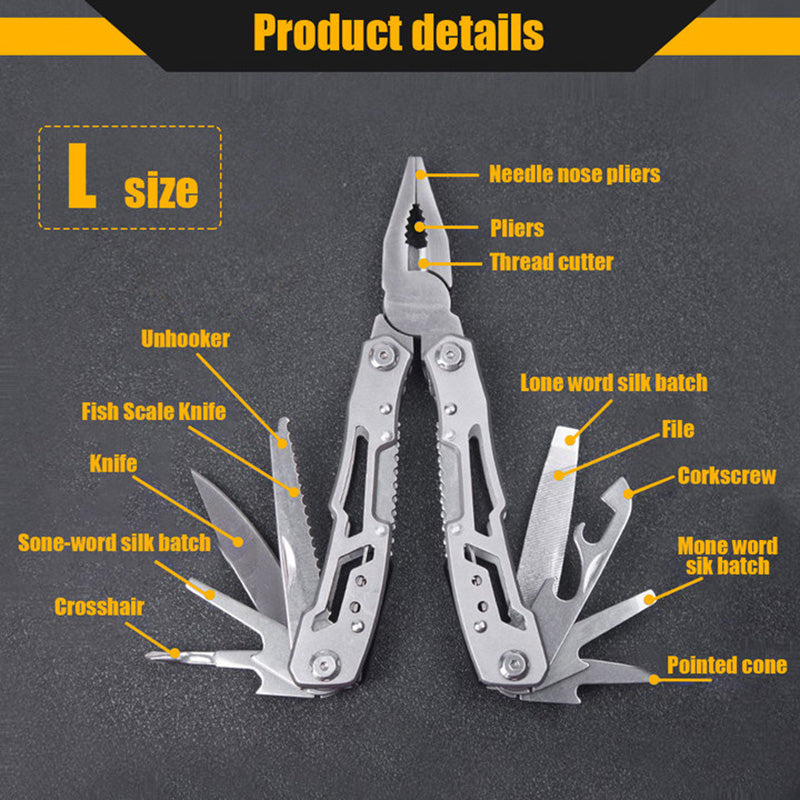 Stainless Steel 14-in-1 Folding Multi-Tool Pliers by HitMyNeed