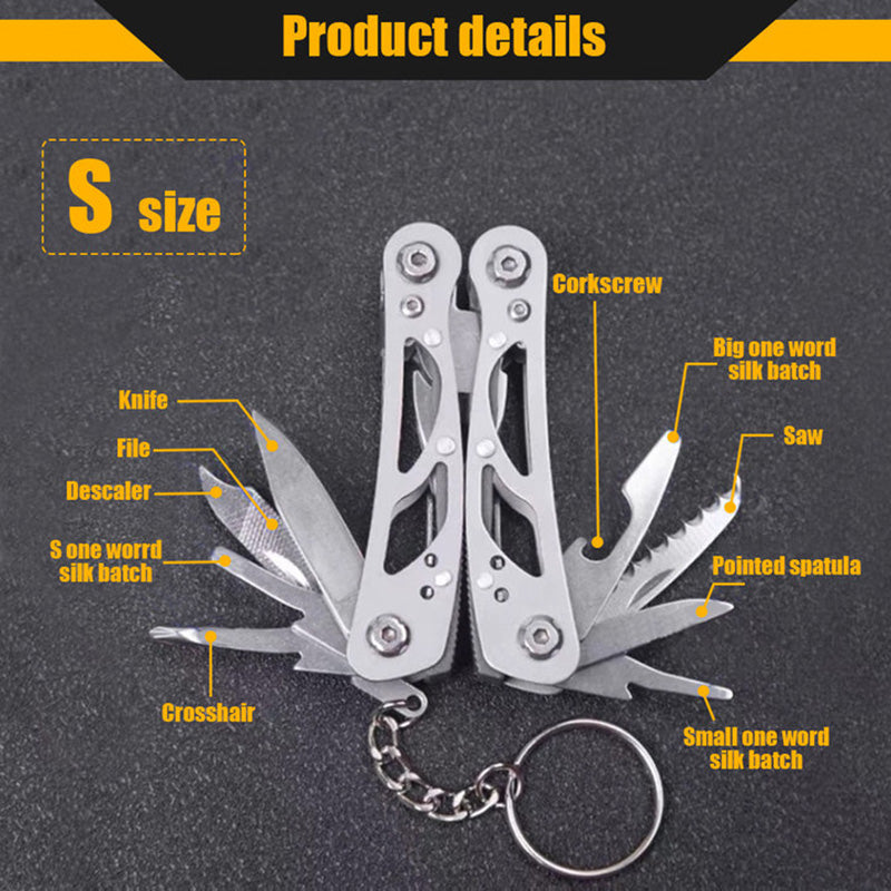 Stainless Steel 14-in-1 Folding Multi-Tool Pliers silver-l by HitMyNeed