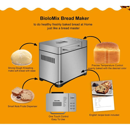 Stainless Steel 19-in-1 Automatic Bread Maker 1kg by HitMyNeed