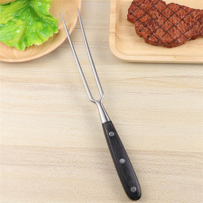 Stainless Steel 2-Prong Roasting Fork with Wood Handle by HitMyNeed
