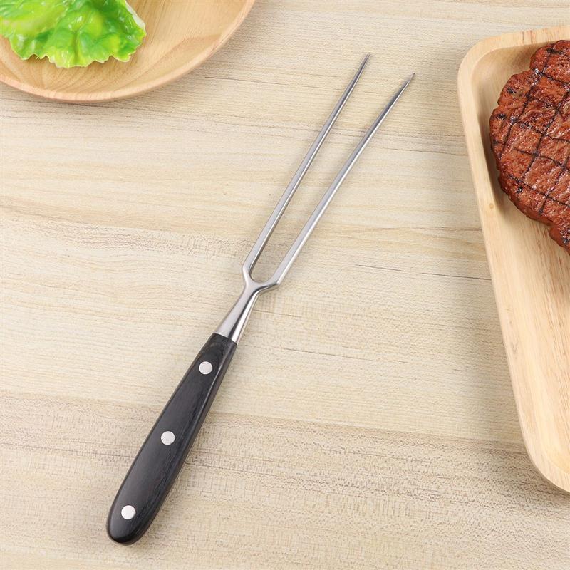 Stainless Steel 2-Prong Roasting Fork with Wood Handle by HitMyNeed