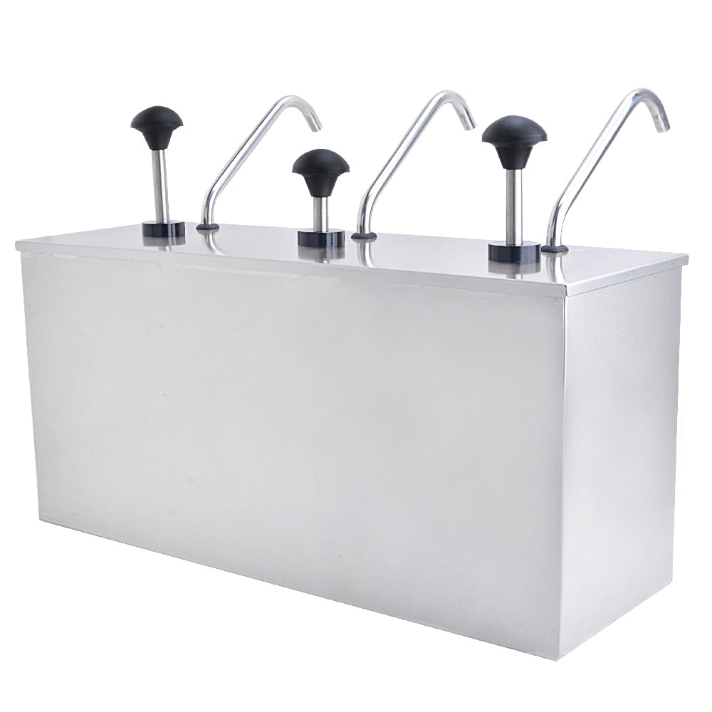 Stainless Steel 3-Compartment Sauce Dispenser by HitMyNeed