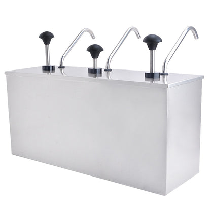 Stainless Steel 3-Compartment Sauce Dispenser by HitMyNeed