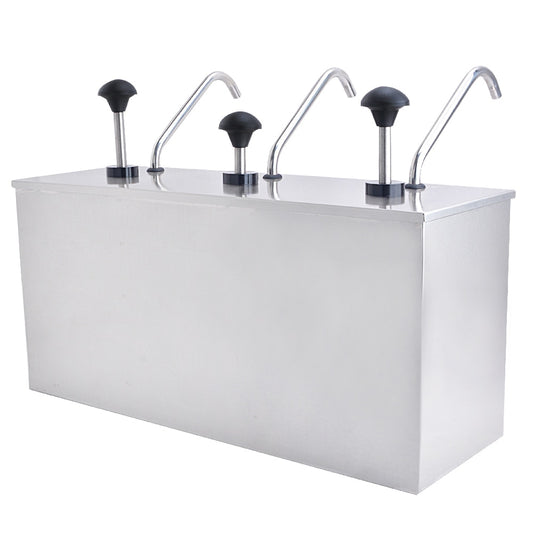 Stainless Steel 3-Compartment Sauce Dispenser by HitMyNeed