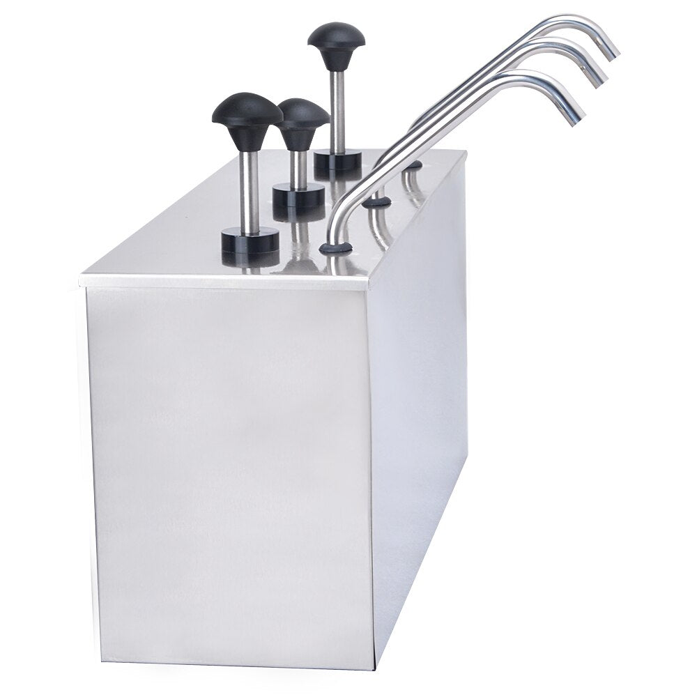 Stainless Steel 3-Compartment Sauce Dispenser by HitMyNeed
