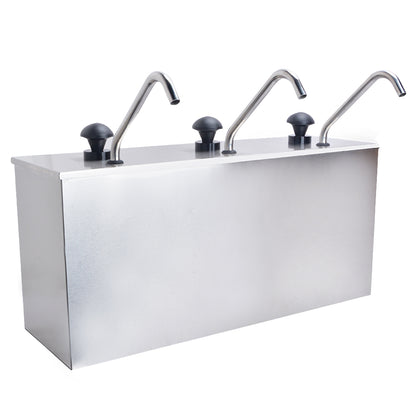 Stainless Steel 3-Compartment Sauce Dispenser by HitMyNeed