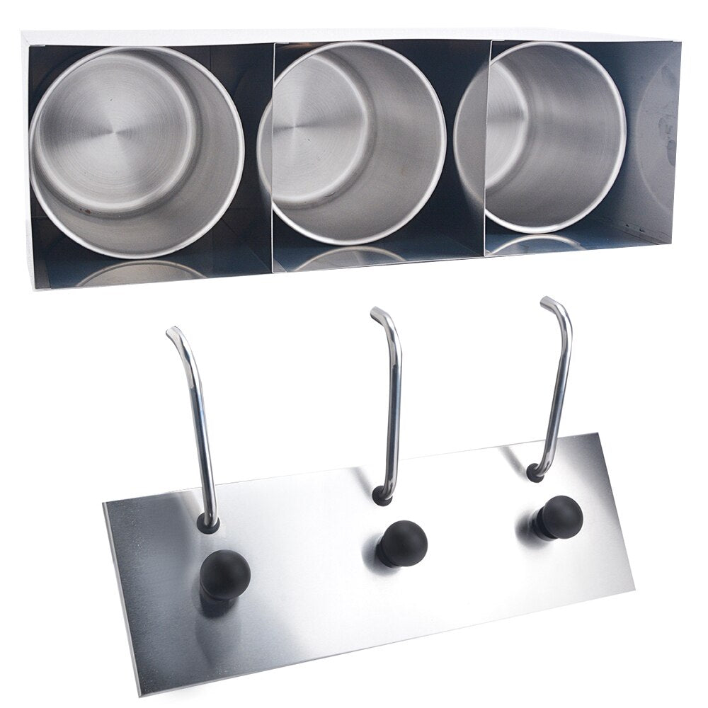Stainless Steel 3-Compartment Sauce Dispenser by HitMyNeed
