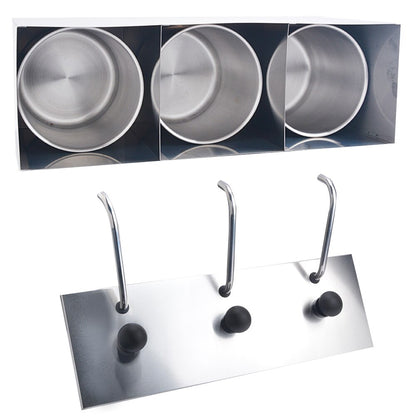 Stainless Steel 3-Compartment Sauce Dispenser by HitMyNeed