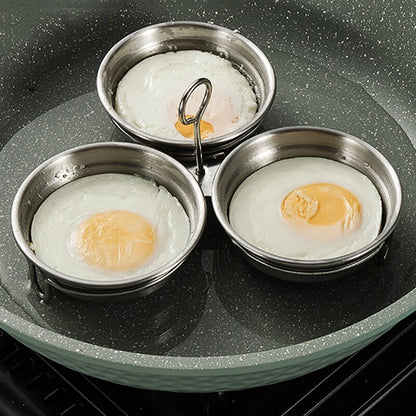 Stainless Steel 3-Cup Egg Poacher with Oil Brush by HitMyNeed