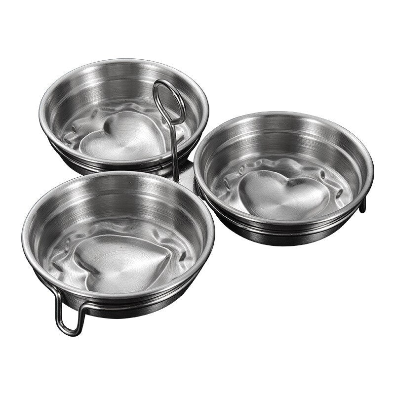 Stainless Steel 3-Cup Egg Poacher with Oil Brush by HitMyNeed