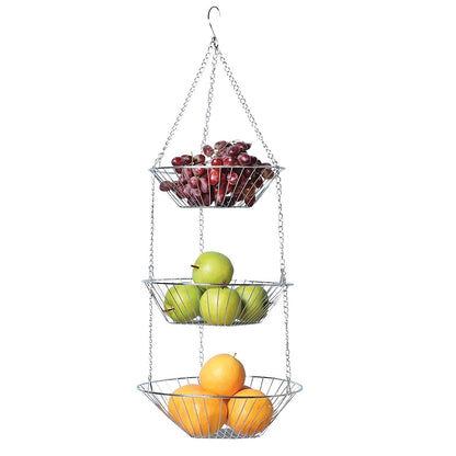 Stainless Steel 3 Tier Hanging Fruit Basket by HitMyNeed