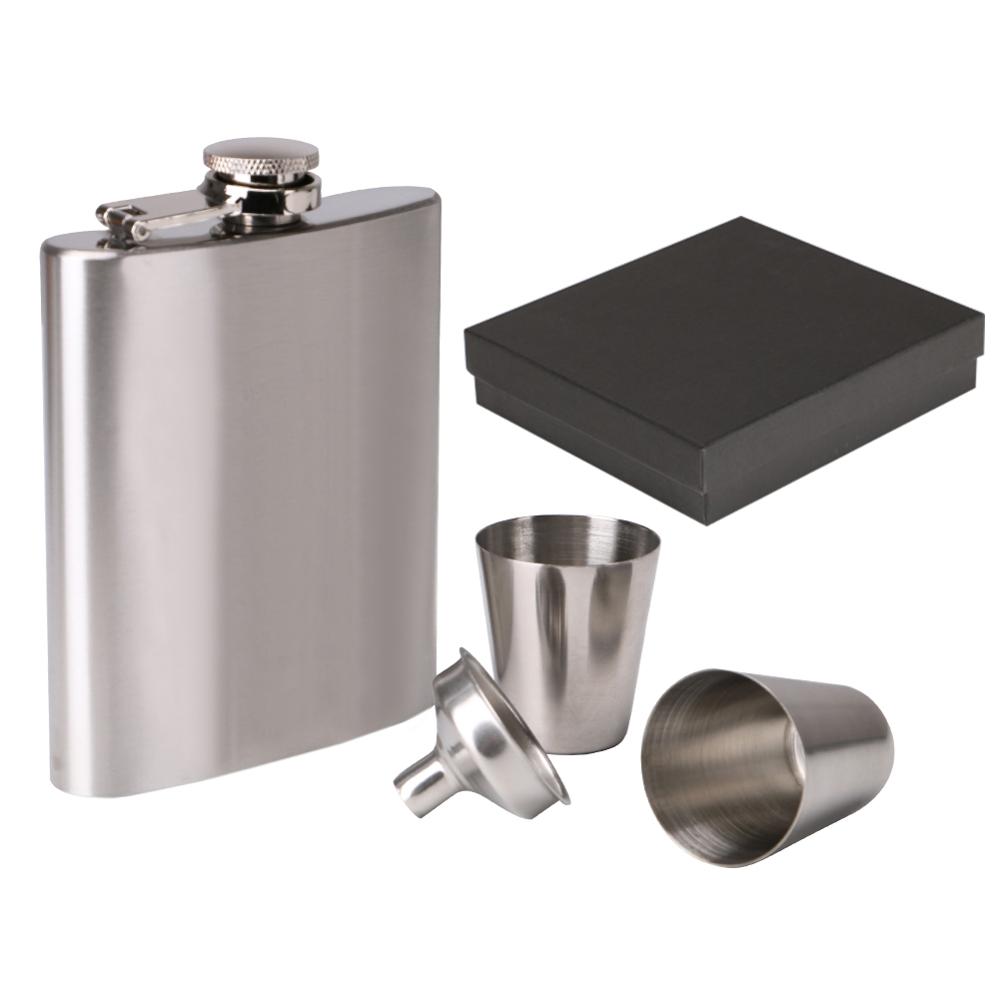 Stainless Steel 4-Piece Alcohol Flask Gift Set 7oz by HitMyNeed