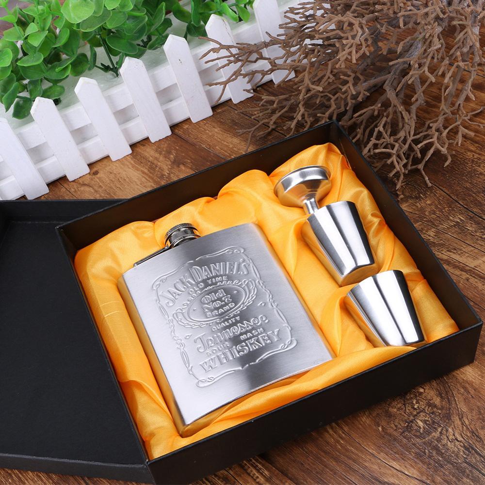 Stainless Steel 4-Piece Alcohol Flask Gift Set 7oz by HitMyNeed