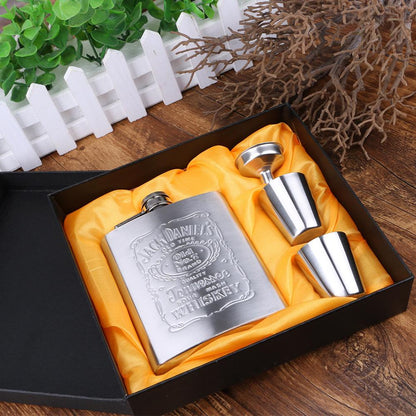 Stainless Steel 4-Piece Alcohol Flask Gift Set 7oz by HitMyNeed