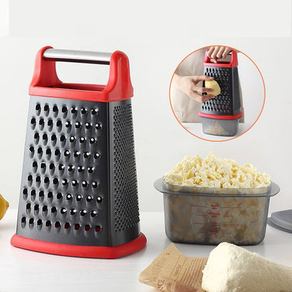 Stainless Steel 4-Sided Box Grater with Non-Slip Base by HitMyNeed