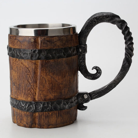 Stainless Steel 650ml Wooden Barrel Beer Mug by HitMyNeed