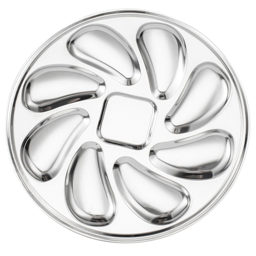 Stainless Steel 8 Slot Oyster Serving Plate by HitMyNeed