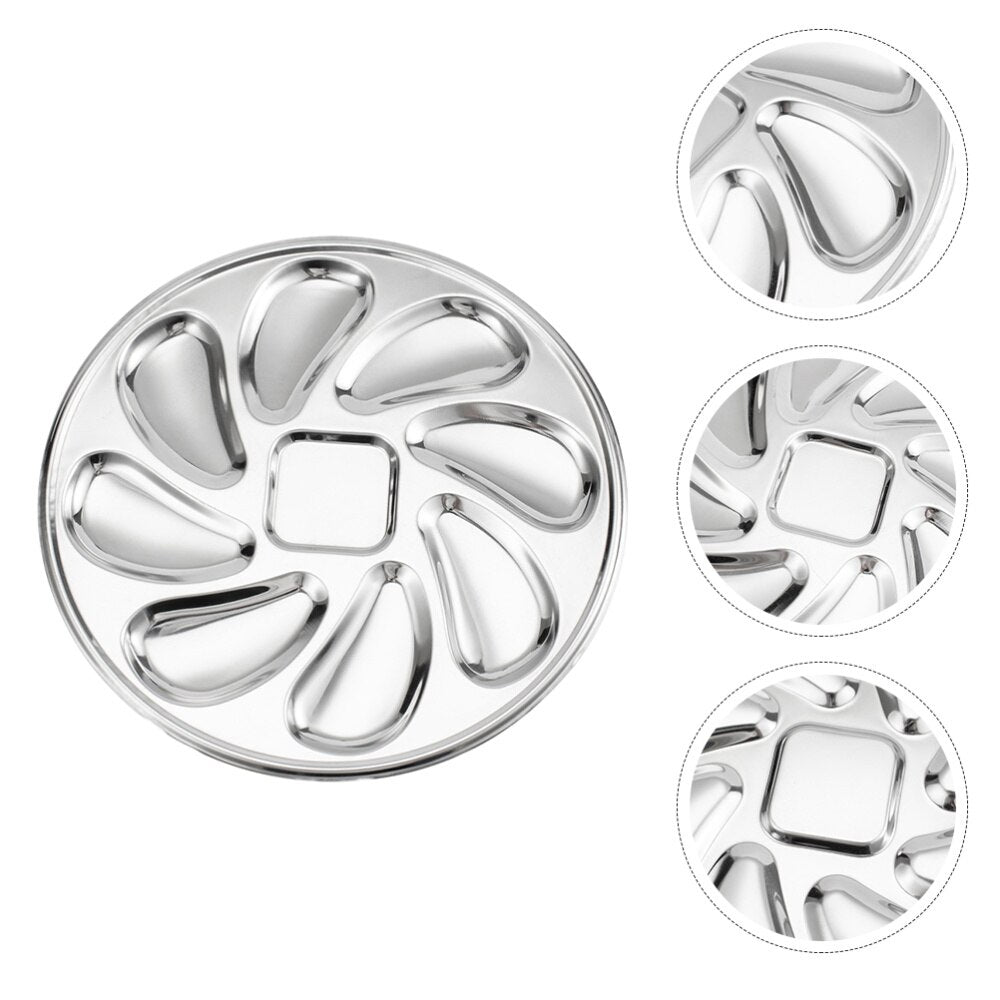 Stainless Steel 8 Slot Oyster Serving Plate by HitMyNeed