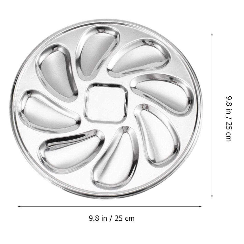 Stainless Steel 8 Slot Oyster Serving Plate by HitMyNeed