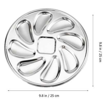 Stainless Steel 8 Slot Oyster Serving Plate by HitMyNeed
