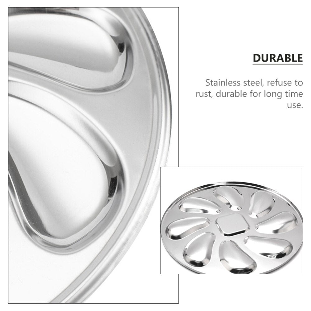 Stainless Steel 8 Slot Oyster Serving Plate by HitMyNeed