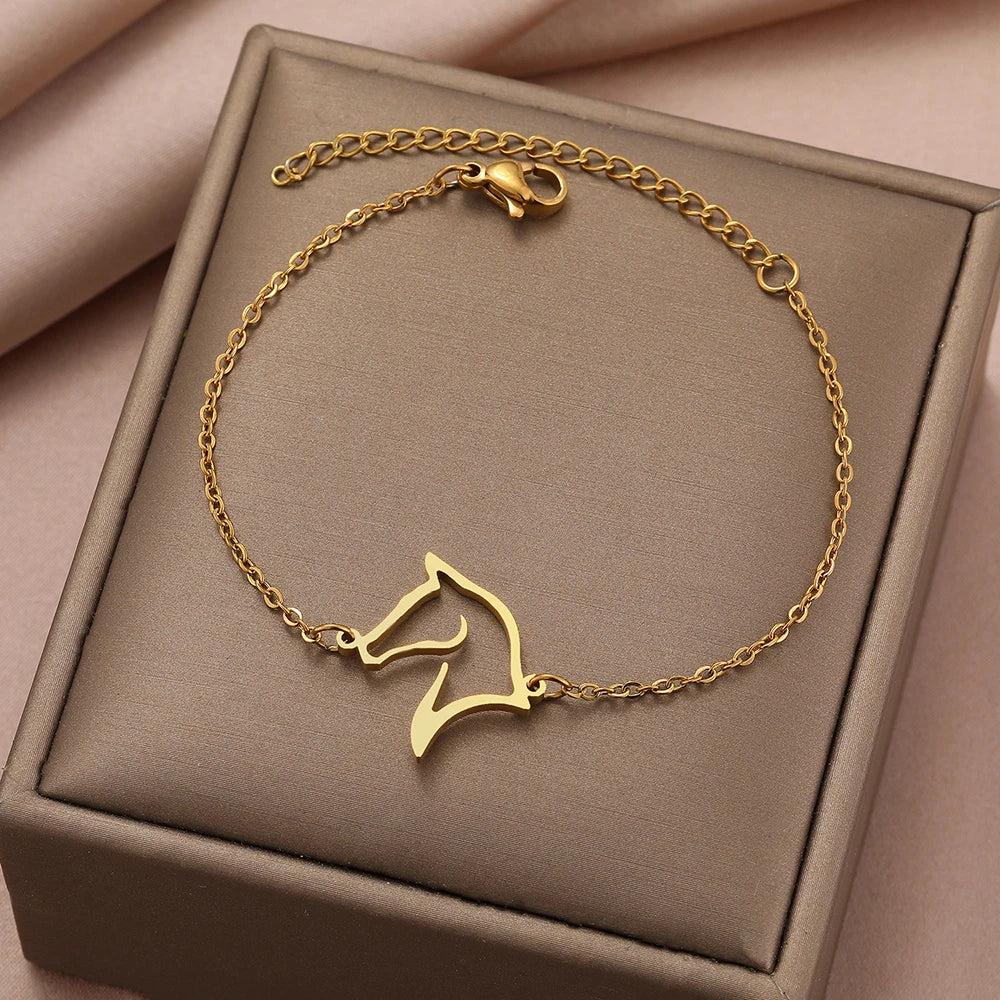 Stainless Steel Adjustable Horse Bracelet by HitMyNeed