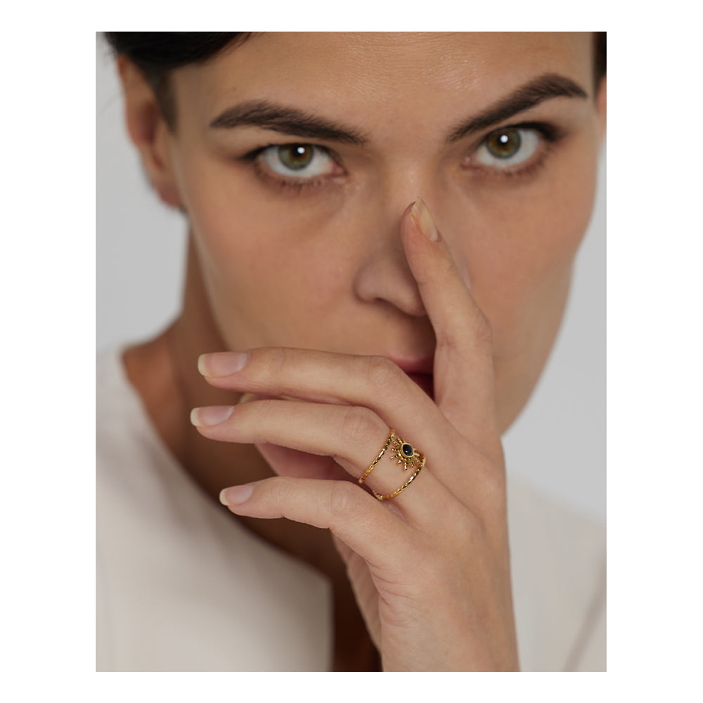 Stainless Steel Adjustable Sunburst Ring by HitMyNeed