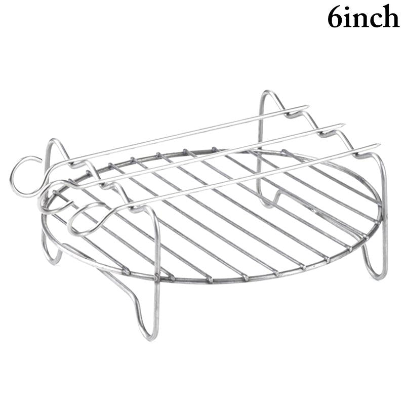 Stainless Steel Air Fryer Rack with Skewers by HitMyNeed