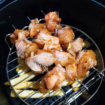 Stainless Steel Air Fryer Rack with Skewers by HitMyNeed
