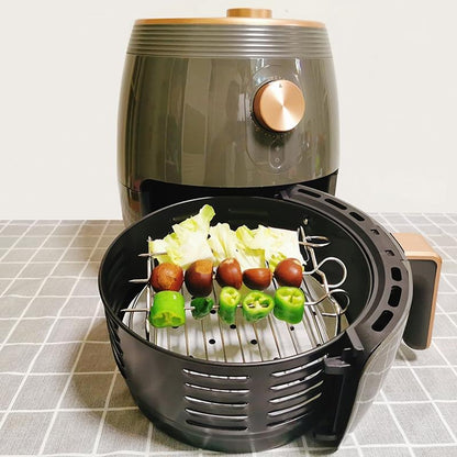 Stainless Steel Air Fryer Rack with Skewers by HitMyNeed