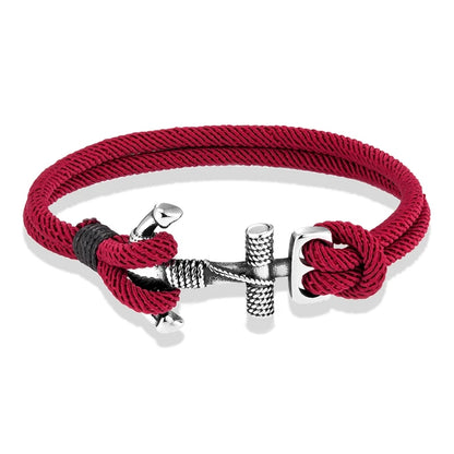 Stainless Steel Anchor Bracelet with Rope Band by HitMyNeed