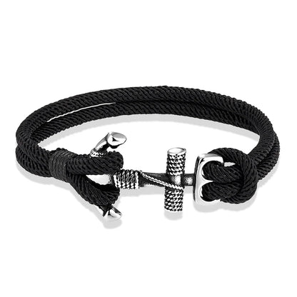 Stainless Steel Anchor Bracelet with Rope Band scm1762 19cm by HitMyNeed