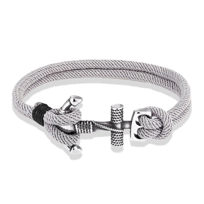 Stainless Steel Anchor Bracelet with Rope Band scm1767 19cm by HitMyNeed