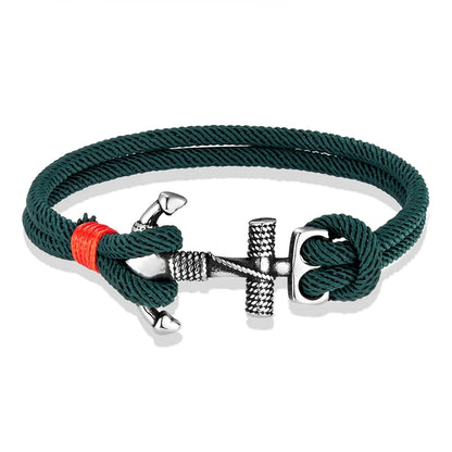 Stainless Steel Anchor Bracelet with Rope Band scm1770 19cm by HitMyNeed