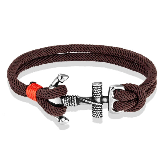 Stainless Steel Anchor Bracelet with Rope Band scm1771 19cm by HitMyNeed