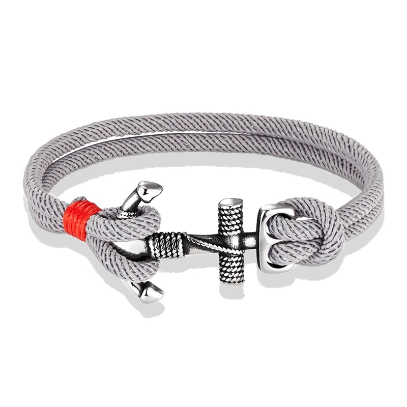 Stainless Steel Anchor Bracelet with Rope Band scm1772 19cm by HitMyNeed