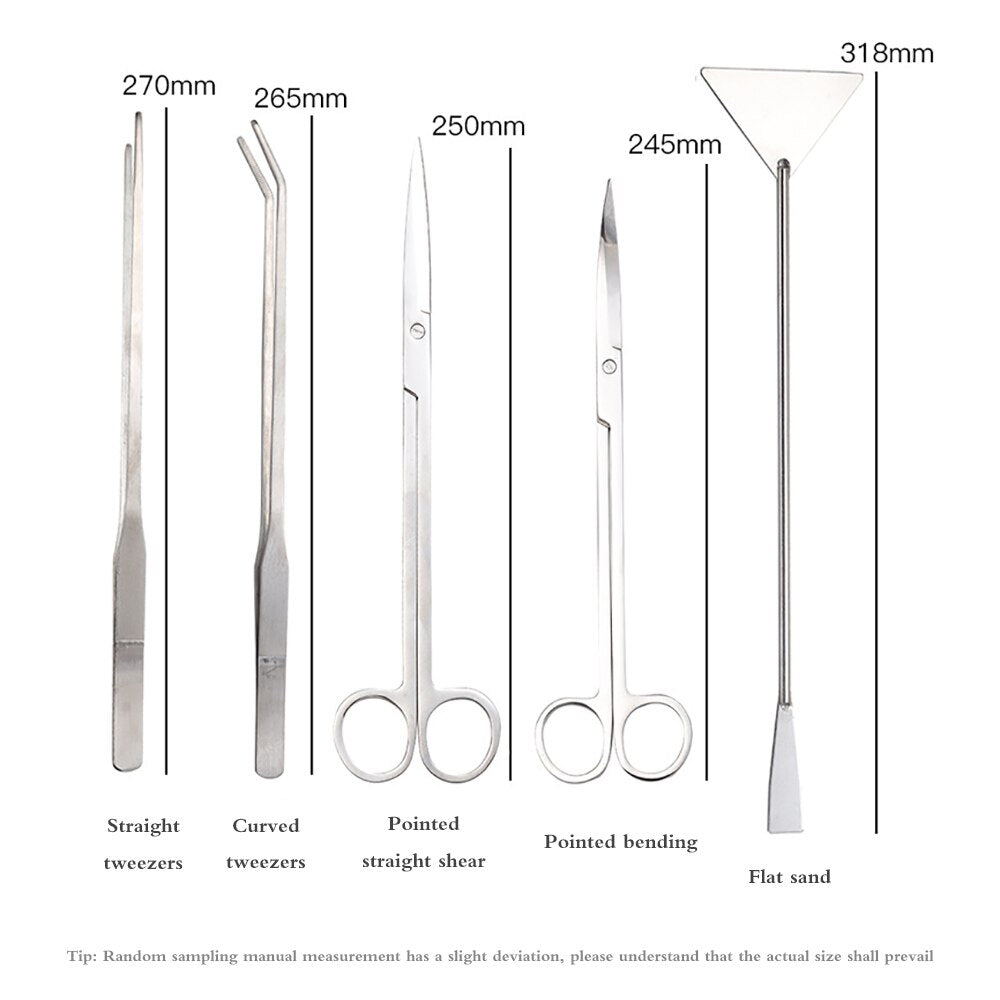 Stainless Steel Aquascaping Tool Kit (5 pcs) by HitMyNeed