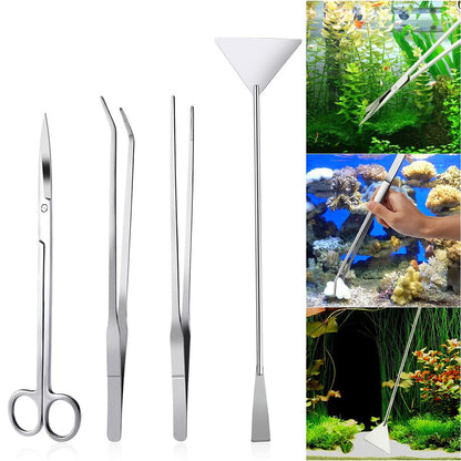 Stainless Steel Aquascaping Tool Set (4 pcs) by HitMyNeed