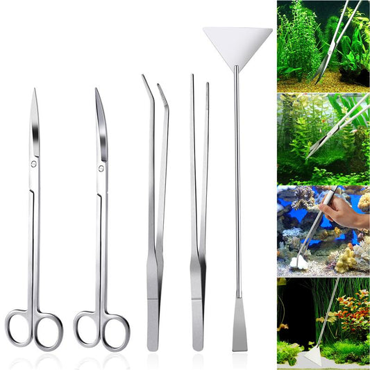 Stainless Steel Aquascaping Tool Set (5pcs) by HitMyNeed