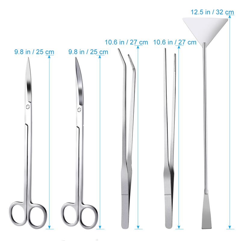 Stainless Steel Aquascaping Tool Set (5pcs) by HitMyNeed