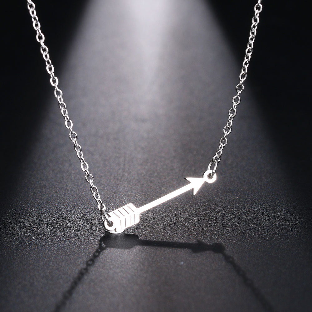 Stainless Steel Arrow Pendant Necklace 45cm silver by HitMyNeed