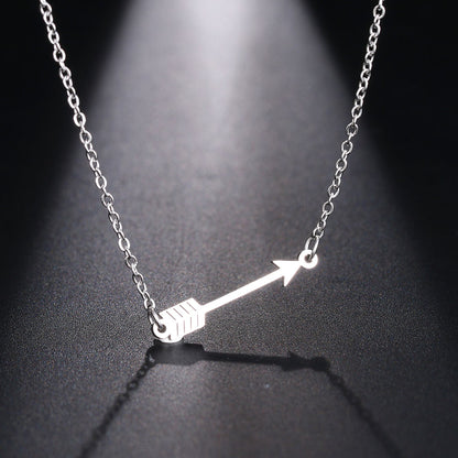 Stainless Steel Arrow Pendant Necklace 45cm silver by HitMyNeed