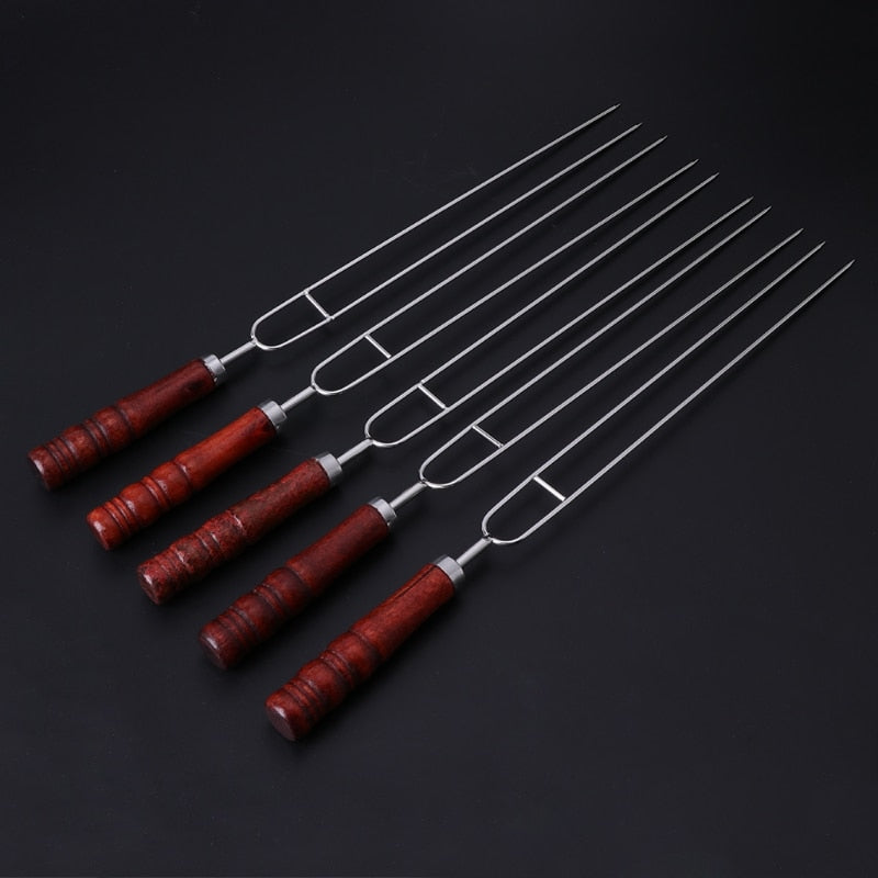 Stainless Steel Barbecue Fork Skewers Set (5pcs) by HitMyNeed
