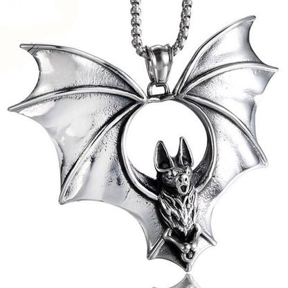Stainless Steel Bat Pendant Necklace, 60cm Chain by HitMyNeed