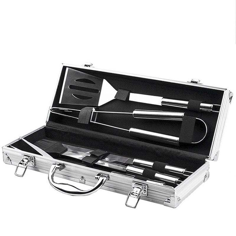 Stainless Steel BBQ Grill Tool Set with Case by HitMyNeed