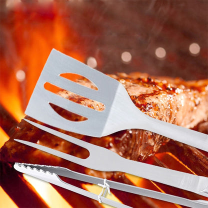 Stainless Steel BBQ Grill Tool Set with Case, 10-Piece by HitMyNeed