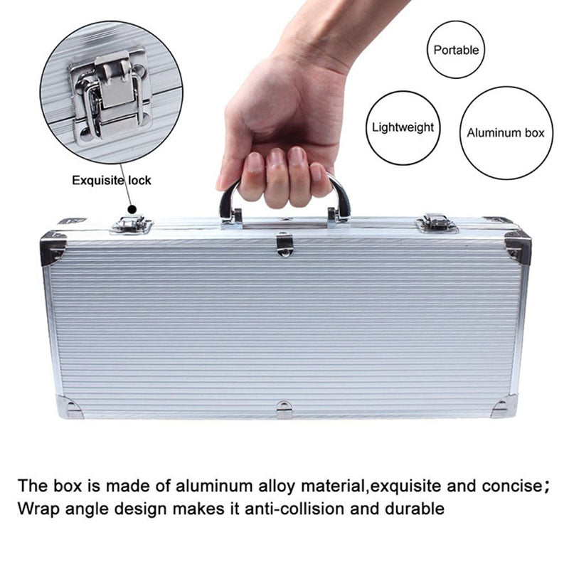 Stainless Steel BBQ Grill Tool Set with Case by HitMyNeed