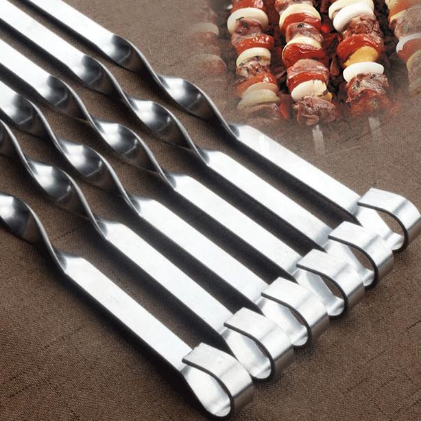 Stainless Steel BBQ Skewers Set of 6, 45cm by HitMyNeed