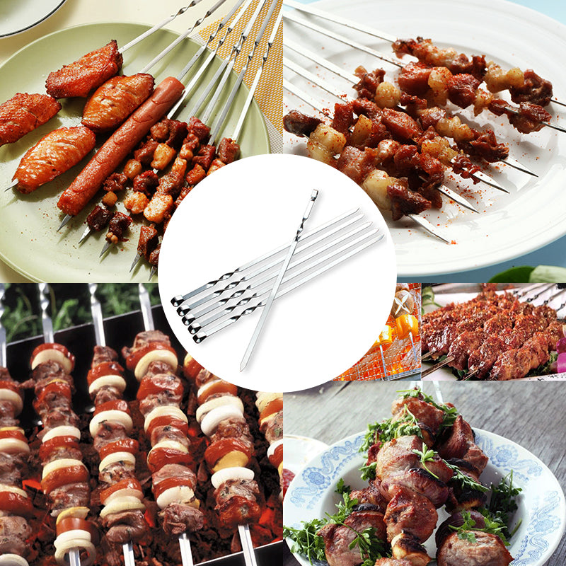 Stainless Steel BBQ Skewers Set of 6, 45cm by HitMyNeed